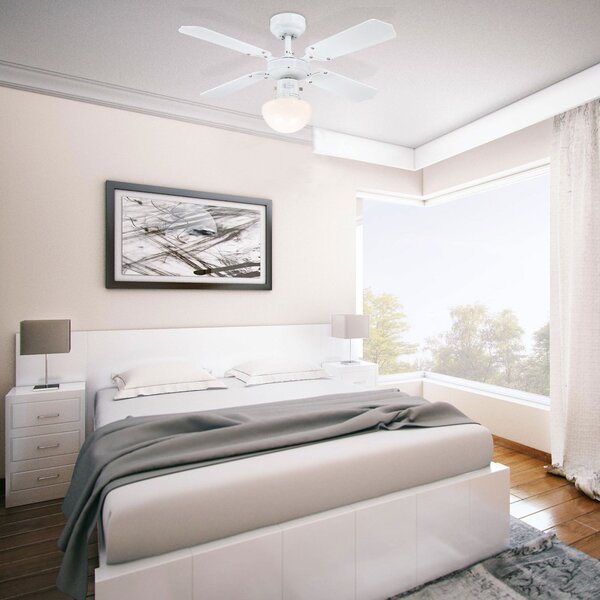 Westinghouse Portland Ambiance ventilator alb, Alb, Camera de zi / sufragerie, Lemn