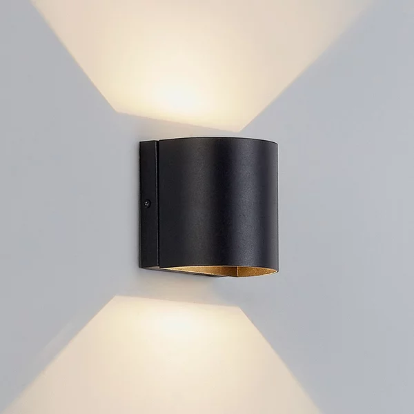 Lindby Gladis aplică LED de exterior, Negru, Metal, Modern