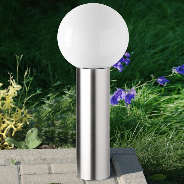 CMD Lampă decorativă cu soclu Kekoa din oțel inoxidabil, Metalic, Metal, Modern, Glob pentru exterior