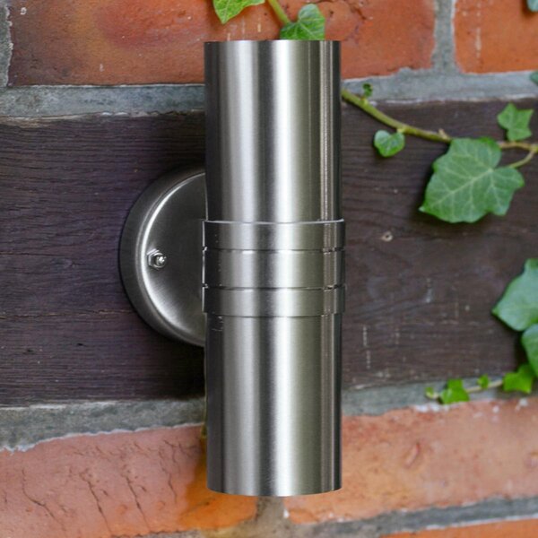 Brilliant Hanni - aplică LED de exterior rezistentă, Metalic, Metal, Modern