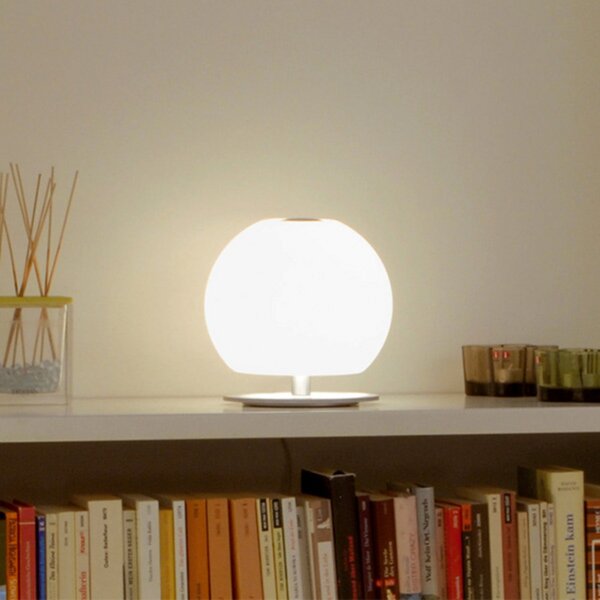 Casablanca Ball lampă de masă, înălțime 20 cm, Alb, Camera de zi / sufragerie, Sticlă, Modern, glob