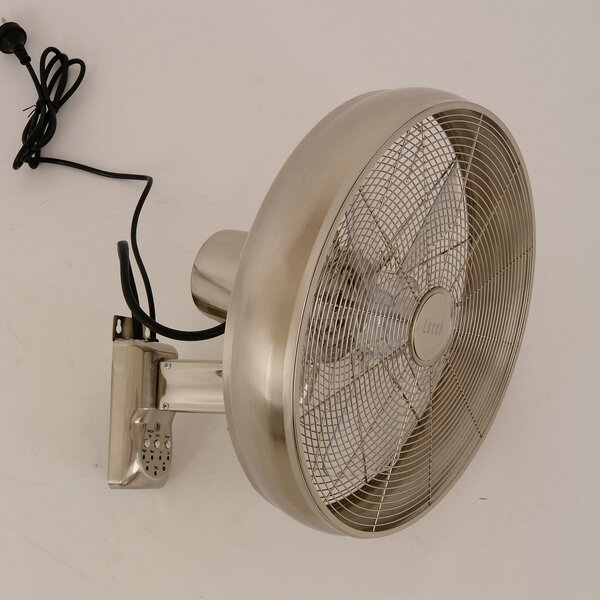 Beacon Lighting Ventilator de perete Breeze, cromat/transparent, Ø 41 cm, silențios, Metalic, Camera de zi / sufragerie, Plastic