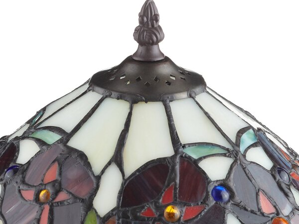 Artistar ELINE lampă de masă clasică în stil Tiffany 40 cm, Multicolor, Camera de zi / sufragerie, Metal, Tiffany