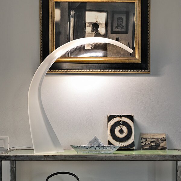 Kartell LED lampă de masă Taj, alb, 62 cm, plastic, Alb, Camera de zi / sufragerie, Plastic, Design