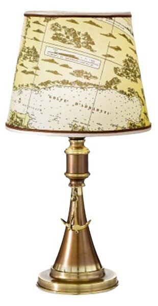 Cremasco Laguna lampă de masă, design marin 48 cm, Auriu / Alamă, Camera de zi / sufragerie, Țesătură / Textil, Maritimă