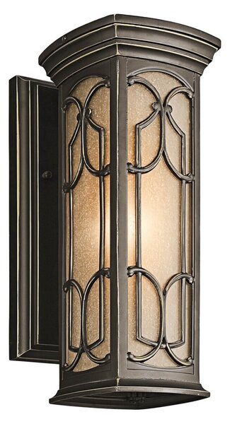 KICHLER Aplică de exterior Franceasi, culoare bronz, Bronz / Alamă Veche, Metal, Antichitate