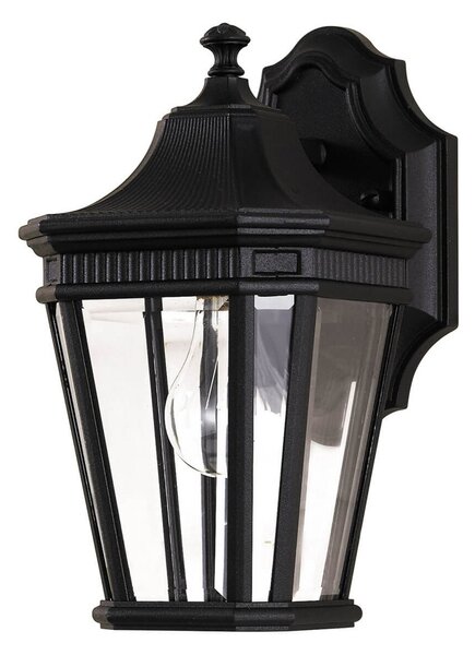 FEISS Aplică de exterior Cotswold Lane negru h=29,2cm, Negru, Metal, Antichitate, Soclu de perete jos