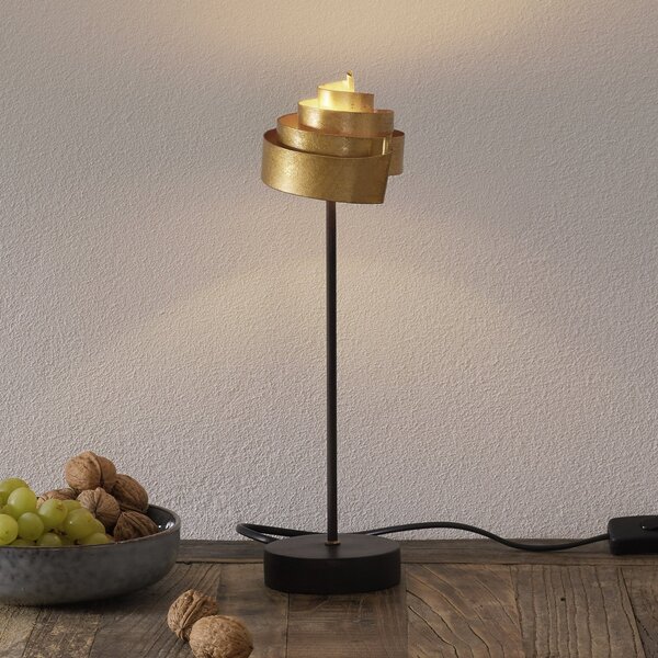 Holländer Lampă de masă Banderole din fier pe auriu, Maro / Rugină, Camera de zi / sufragerie, Metal, Modern