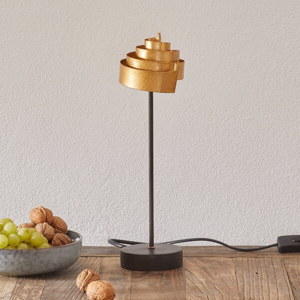 Holländer Lampă de masă Banderole din fier pe auriu, Maro / Rugină, Camera de zi / sufragerie, Metal, Modern