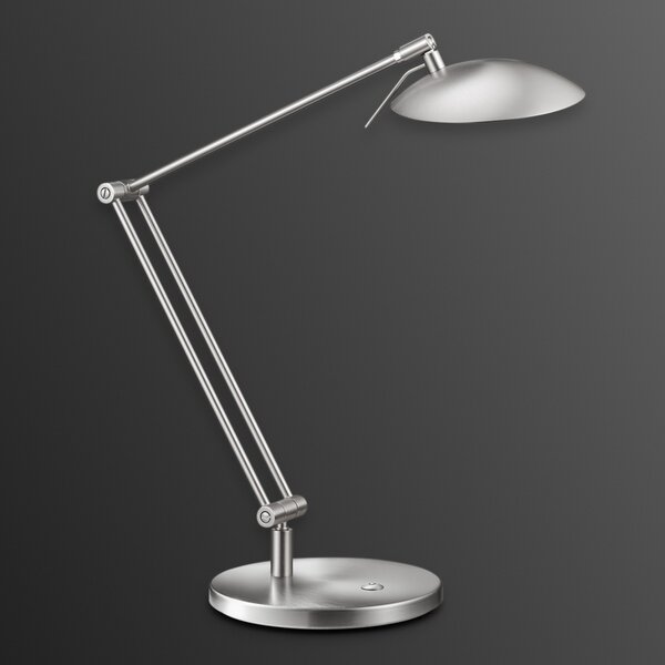 Knapstein Lampă de birou LED Coira, nichel mat, reglabil, Gri, Studiu / Birou, Metal, Design