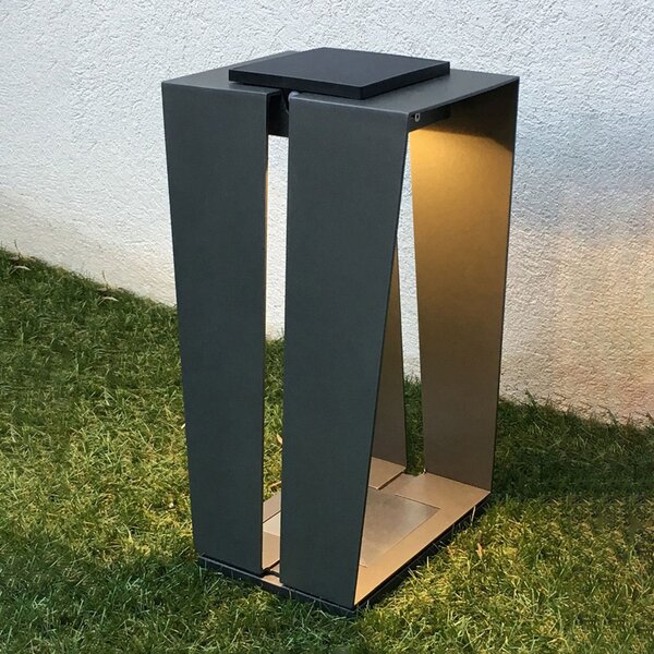 Les Jardins Felinar LED solar Skaal din aluminiu, 40 cm, gri, reglabil, Gri, Metal, Felinar