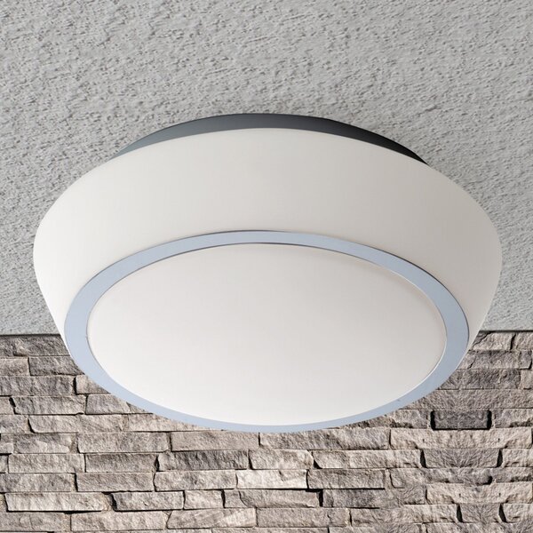 ORION Plafonieră din sticlă Pia cu IP44, 38 cm, reglabil, Alb, Baie, Metal, Modern