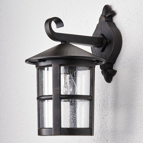 Lindby Aplică de perete Florentine, 35 cm, culoare rugină, aluminiu, IP44, reglabil, Maro / Rugină, Metal, Modern