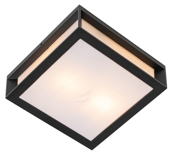 Aplică modernă de perete pentru exterior negru cu 2 lumini IP44 - Jeffrey