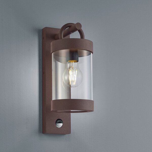 Trio Lighting Aplică de exterior Sambesi, senzor mișcare, rugină, Maro / Rugină, Aluminiu, Modern, Felinar