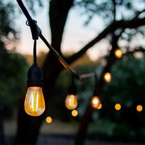 Eko-Light Lanț luminos pentru exterior Garlanda, negru, IP44, 10 m, lumini., Negru, Plastic, Viața tânără