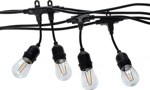 Eko-Light Lanț luminos pentru exterior Garlanda, negru, IP44, 10 m, lumini., Negru, Plastic, Viața tânără