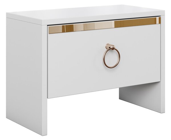 Set 2 noptiere Gold, culoare alb / auriu, 44 x 32 x 22 cm