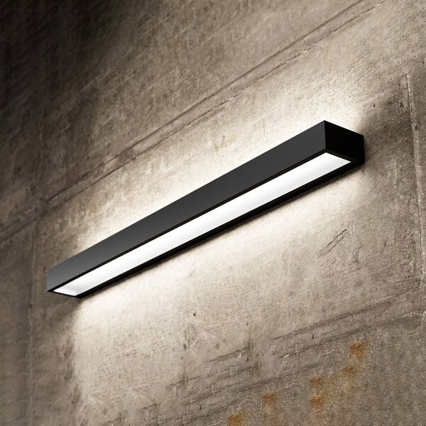 MCJ Aplică Mera LED, lățime 80 cm, negru, 4000K, Negru, Hol, Metal, Modern
