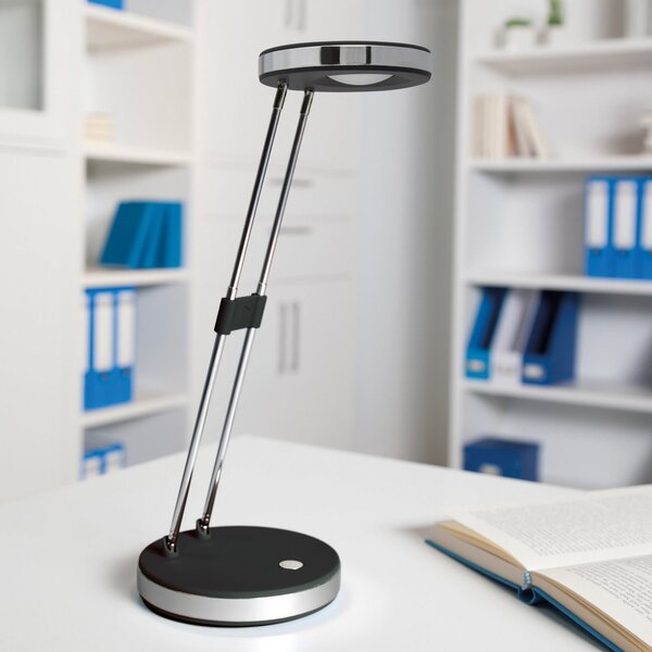 Maul MAULpuck Lampă de masă cu LED, braț telescopic, negru, Negru, Studiu / Birou, Plastic, Modern