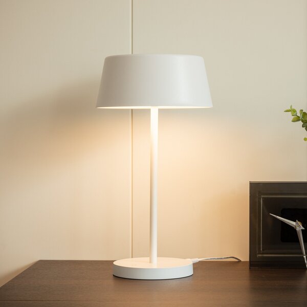Lindby Milica LED lampă de masă, alb, dimabil, reglabil, Alb, Camera de zi / sufragerie, Metal, Scandinavă