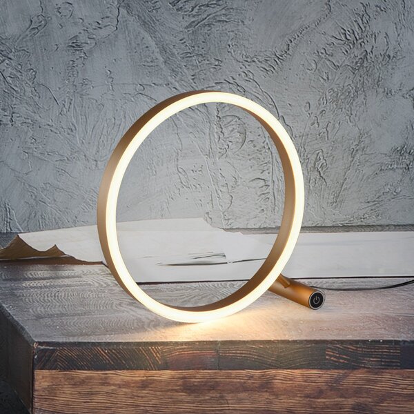 JUST LIGHT. GmbH Lampă de masă LED Ritus, alamă mată, reglabil, Bronz / Alamă Veche, Camera de zi / sufragerie, Metal, Modern