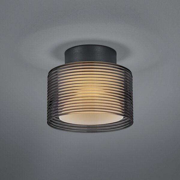 BANKAMP Grand Groove LED plafonieră cu LED, Ø 20 cm, reglabil, Gri, Camera de zi / sufragerie, Metal, Modern