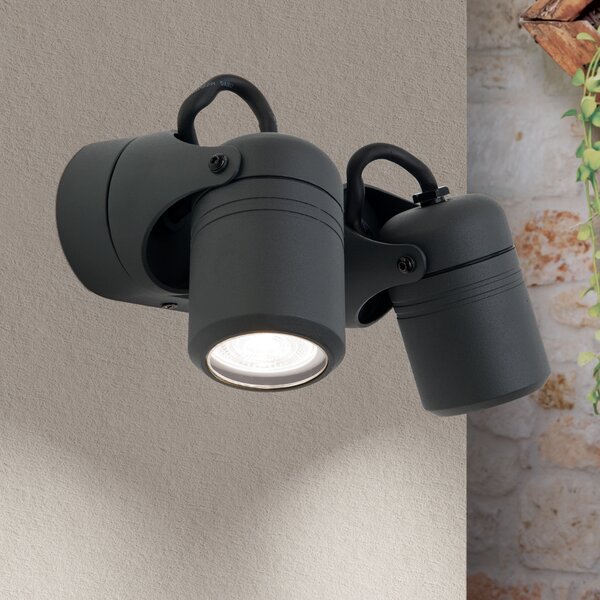 ORION Aplică de exterior Vision, pivotantă, 2 becuri, reglabil, Negru, Metal