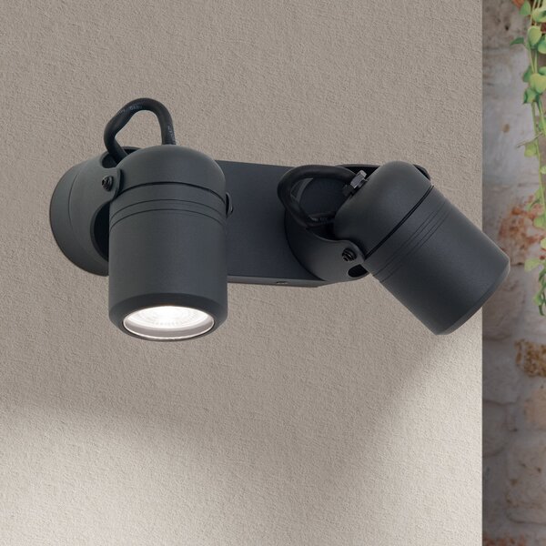 ORION Aplică de exterior Vision, pivotantă, 2 becuri, reglabil, Negru, Metal
