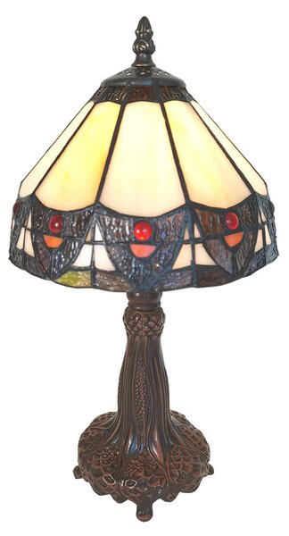 Clayre&Eef Lampă de masă 5LL-6108, stil Tiffany, Maro / Rugină, Camera de zi / sufragerie, Plastic, Tiffany