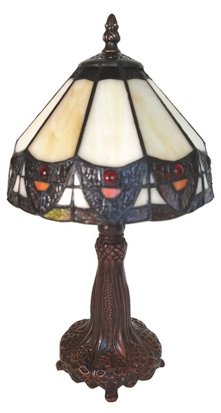 Clayre&Eef Lampă de masă 5LL-6108, stil Tiffany, Maro / Rugină, Camera de zi / sufragerie, Plastic, Tiffany