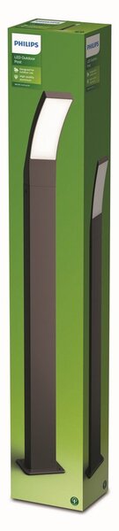 Philips Lampă de perete LED Splay, 96 cm, 2.700 K, antracit, IP44, Negru, Metal