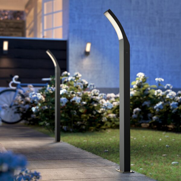 Philips Lampă de perete LED Splay, 96 cm, 2.700 K, antracit, IP44, Negru, Metal