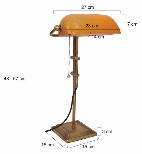 Ancilla lampă de birou reglabilă bronz/galben