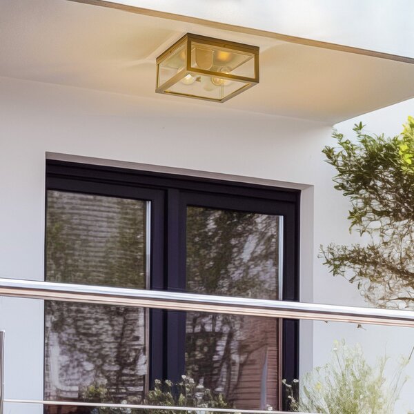 Lindby Plafonieră de exterior Kremena, negru, reglabil, Negru, Metal, Modern
