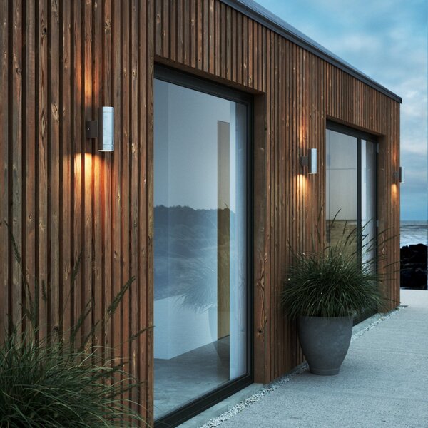 Nordlux Tin Maxi Double aplică de exterior, oțel zincat, reglabil, Metalic, Metal, Modern