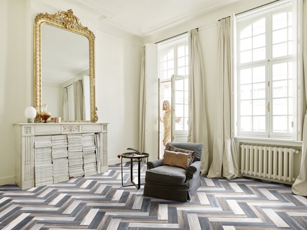 Linoleum Model Parchet Venice 961, Latime 200 cm, Gri Bej 200 x 200