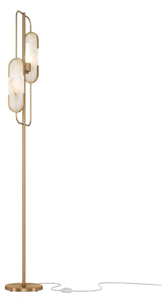 Maytoni Lampă de podea Marmo, culoare aurie/piatră naturală, Auriu / Alamă, Camera de zi / sufragerie, Metal