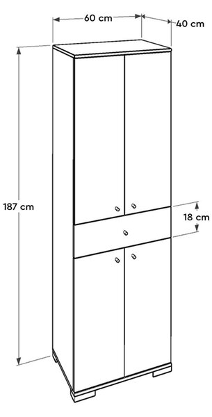 Dulap cu rafturi Aufalenzza (alb). 1108584
