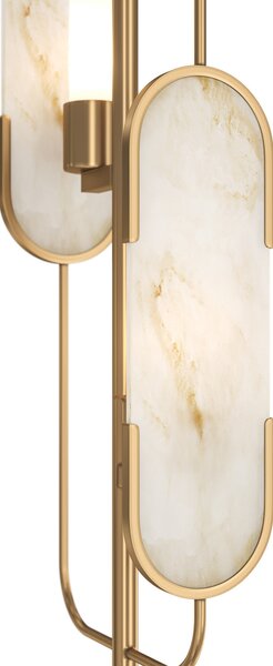Maytoni Lampă de podea Marmo, culoare aurie/piatră naturală, Auriu / Alamă, Camera de zi / sufragerie, Metal