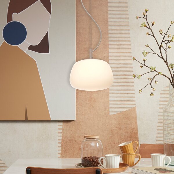 IT´S ABOUT ROMI IT'S Lampă suspendată Sapporo, Ø 24 cm, 1 bec, reglabil, Alb, Bucătărie, Sticlă