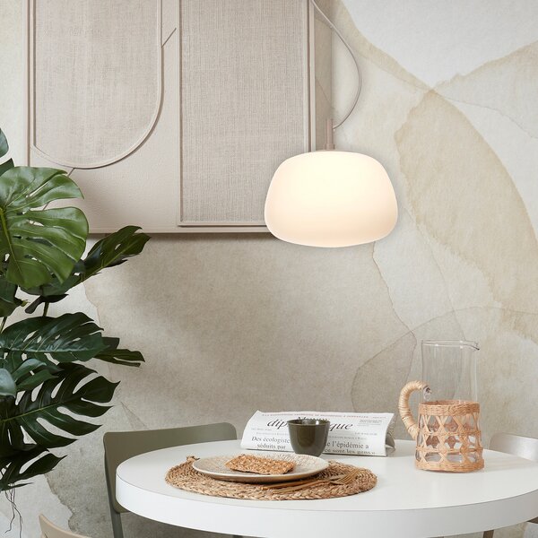 IT´S ABOUT ROMI IT'S Lampă suspendată Sapporo, Ø 24 cm, 1 bec, reglabil, Alb, Bucătărie, Sticlă