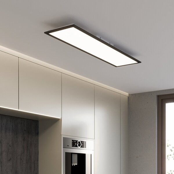 Briloner Piatto panou LED CCT telecomandă 100x25 negru, reglabil, Negru, Camera de zi / sufragerie, Metal, Modern