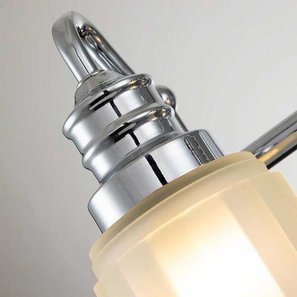 QUOIZEL Aplică Swell IP44, 2 lumini, crom lustruit, Metalic, Baie, Metal