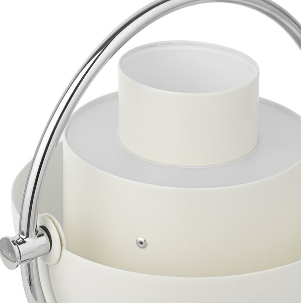 GUBI Lampa de masă cu baterie Gubi Multi-Lite, crom/alb, 30 cm, reglabil, Metalic, Camera de zi / sufragerie, Metal, Design