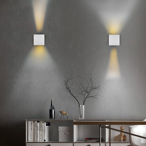 Reality Leuchten Lampă de perete cu LED pentru exterior Talent, culoare titan, lățime 10, Gri, Metal, Modern
