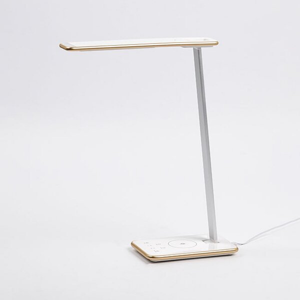 Aluminor Orbit lampă de birou LED cu inducție, aurie, reglabil, Auriu / Alamă, Studiu / Birou, Metal, Modern