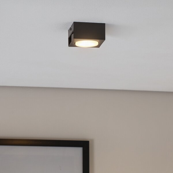 Luminex Downlight Ian în negru, 1 bec, reglabil, Negru, Camera de zi / sufragerie, Metal, Modern