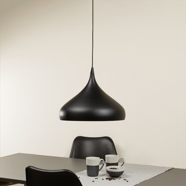 Aluminor Norma lampă suspendată neagră, reglabil, Negru, Camera de zi / sufragerie, Metal, Modern
