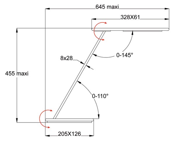 Aluminor Orbit lampă de birou LED cu inducție, aurie, reglabil, Auriu / Alamă, Studiu / Birou, Metal, Modern